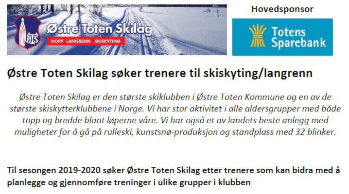 ØTS trenger trenere